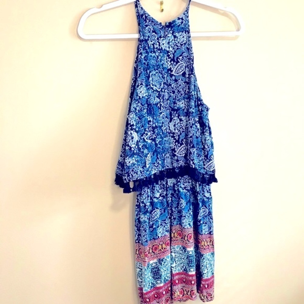 Blue Island Print Romper - Size Small - Xhilaration - Picture 2 of 7